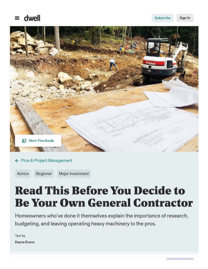 Dwell article page 1