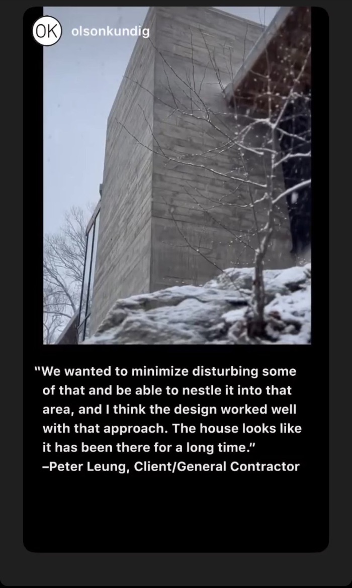 Olson Kundig Instagram story on Garrison House, part 7