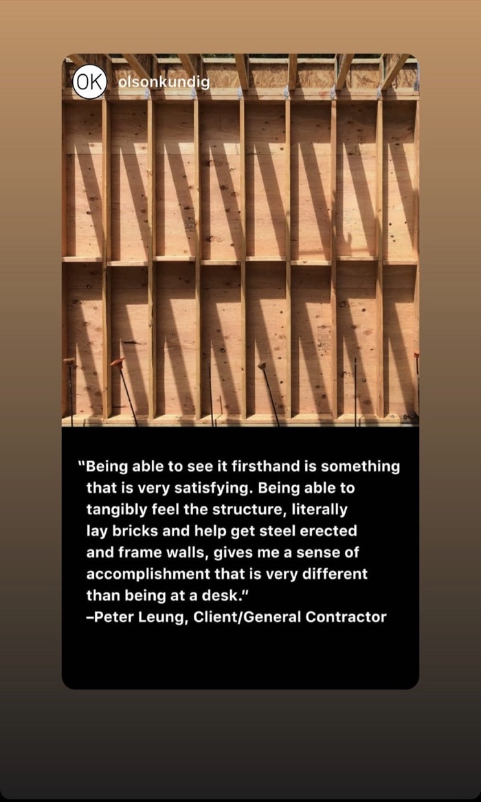 Olson Kundig Instagram story on Garrison House, part 11