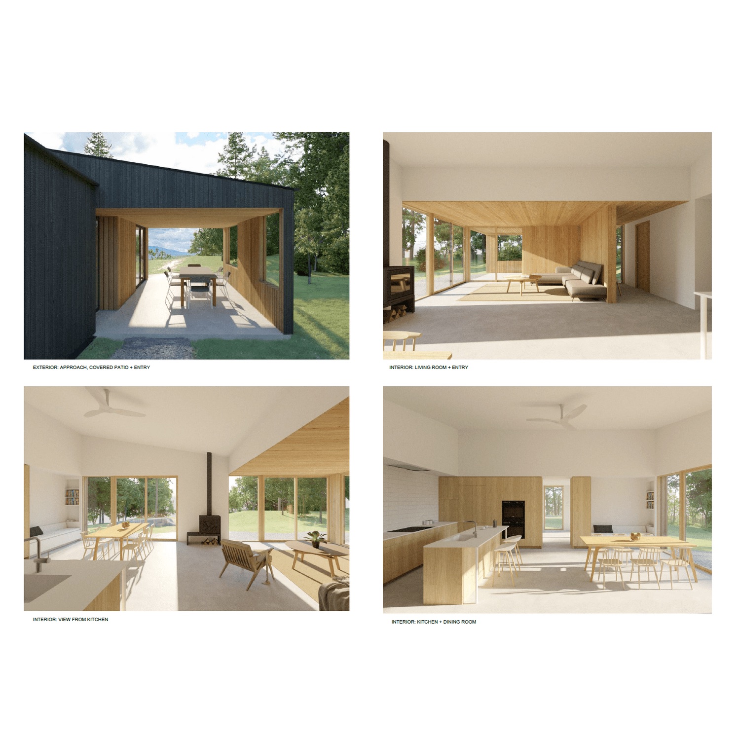 Rendering of the Catskill House in a wooded site